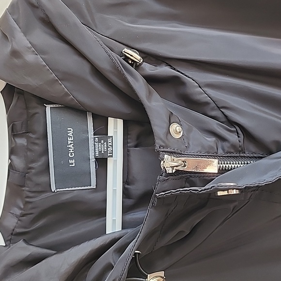 Le Chateau Women's Black Hooded Trench Coat - Picture 4 of 7